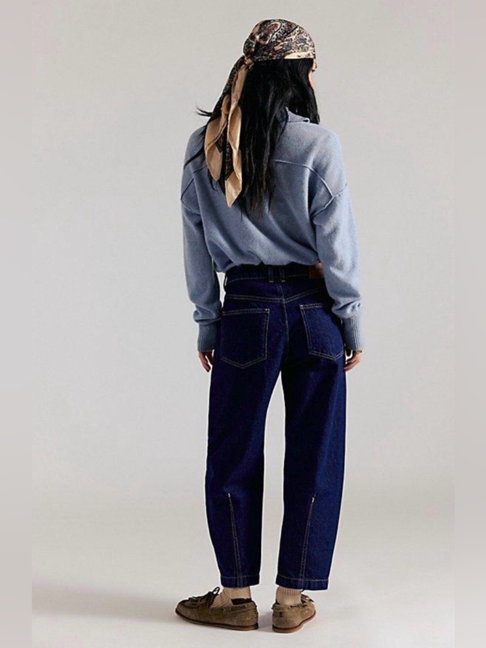 Free People | We The Free Backstage Relaxed Barrel Jeans in Deep Indigo